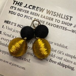 J. Crew Black and Gold Spherical Earrings